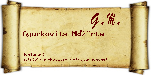 Gyurkovits Márta névjegykártya