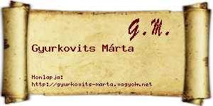 Gyurkovits Márta névjegykártya